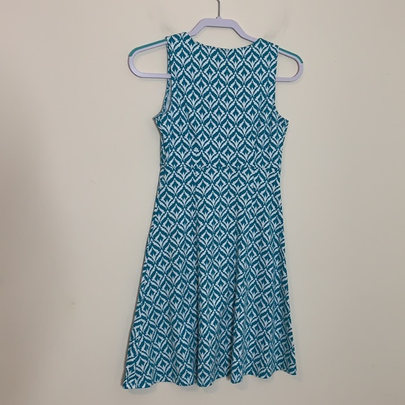 New York & Co Teal Aztec A-Line Dress - Picture 4 of 7